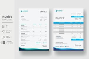 Invoice minimal design template, Business invoice form template vector