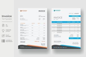 Invoice minimal design template, Business invoice form template vector