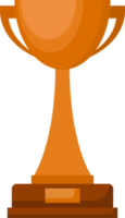 Award trophy goblet. Bronze cup in flat design png