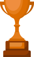 tilldela trofén bägare. brons kopp i platt design png