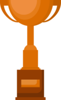 tilldela trofén bägare. brons kopp i platt design png