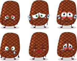 Steak cartoon in character with sad expression vector