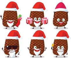 Santa Claus emoticons with steak cartoon character vector