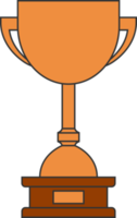 Award trophy goblet. Bronze cup in flat design. png