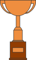 tilldela trofén bägare. brons kopp i platt design. png