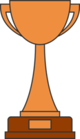 Award trophy goblet. Bronze cup in flat design. png
