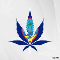 Flag of Guam in Marijuana leaf shape. The concept of legalization Cannabis in Guam. vector