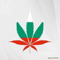 bandera de Bulgaria en marijuana hoja forma. el concepto de legalización canabis en Bulgaria. vector