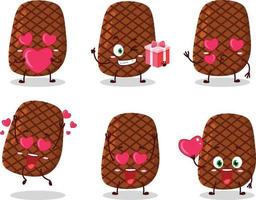 Steak cartoon character with love cute emoticon vector