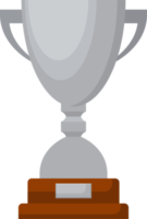 Award trophy goblet. Silver cup in flat design png