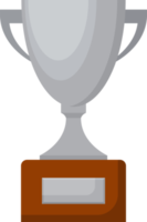 Award trophy goblet. Silver cup in flat design png