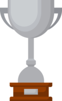 Award trophy goblet. Silver cup in flat design png