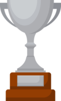 Award trophy goblet. Silver cup in flat design png