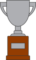 Line silver cup in flat design png