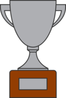 Line silver cup in flat design png