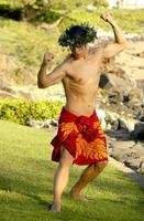 Pose of a Hawaiian hula dancer that is really manly. photo