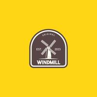 windmill energy business company logo classic simple idea vector