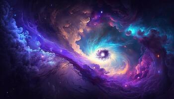 background image with a mix of blue and purple colors, resembling a galaxy or space theme. photo