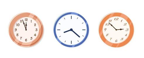 Wall clock collection isolated on white background vector