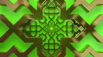 Ramadã kareem islâmico abstrato verde e ouro fundo animação ciclo video