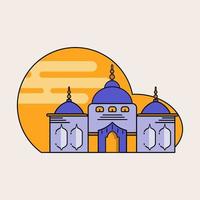 purple color flat style mosque illustration vector