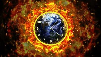 global Erwärmen Erde Konzept, Verbrennung Planet und Flammen, Schleife video