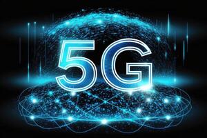 5G technology colorful background. photo