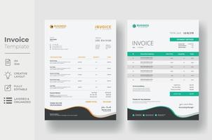 Invoice minimal design template, Business invoice form template vector