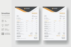 Invoice minimal design template, Business invoice form template vector