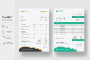 Invoice minimal design template, Business invoice form template vector