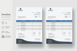 Invoice minimal design template, Business invoice form template vector