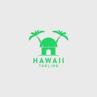 hawaii travel hotel logo simple design vector