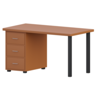 office desk 3d render icon illustration with transparent background png