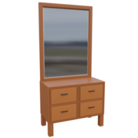 dressing table 3d render icon illustration with transparent background png