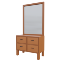 dressing table 3d render icon illustration with transparent background png