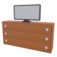 tv stand 3d render icon illustration with transparent background png