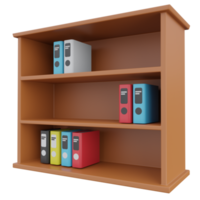 bookshelves 3d render icon illustration with transparent background png