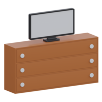 tv stand 3d render icon illustration with transparent background png