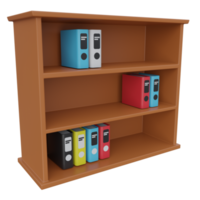 bookshelves 3d render icon illustration with transparent background png