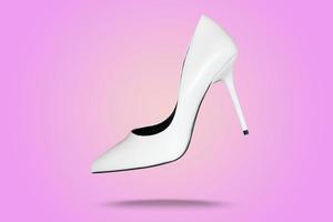 Beautiful white high heel footwear fashion style isolated on background photo