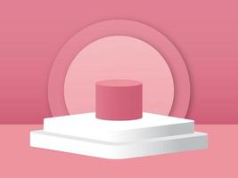 Background for product, Empty podium studio, 3D render. Minimal concept soft pink color photo