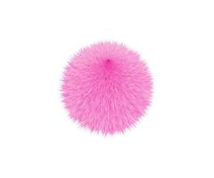 Beautiful baby pink fluffy ball, isolated on white background photo