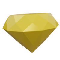 diamond 3d render icon illustration with transparent background, money png