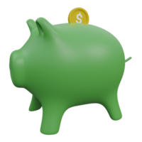 piggy bank 3d render icon illustration with transparent background, money png