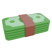 dollar bundle 3d render icon illustration with transparent background, money png