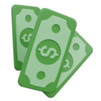 money 3d render icon illustration with transparent background, money png