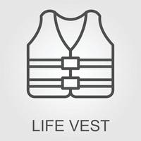Life Jacket vector Solid Icon Design illustration on White background. EPS 10 File
