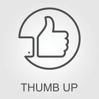 thumbs up. linear icon. Line with editable stroke vector