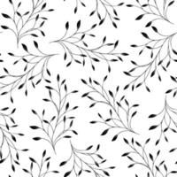 Monochrome twigs seamless pattern vector