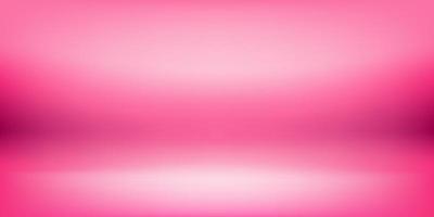 Pink background. Empty studio room for product display. Floor, table and wall space. Color gradient backdrop. Perspective platform for presentation. Vector